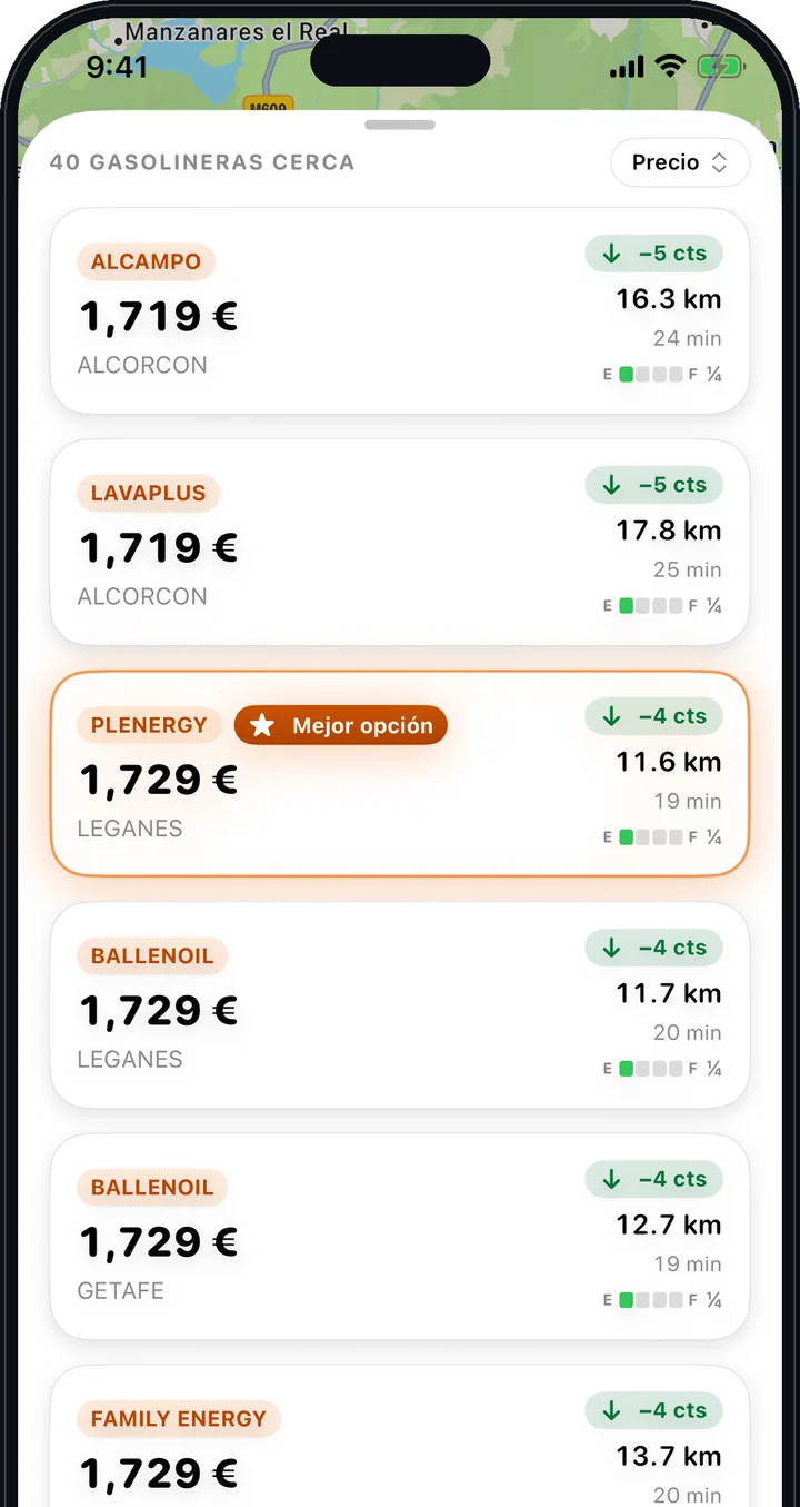 Precio real — Ordenadas por lo que pagas de verdad
