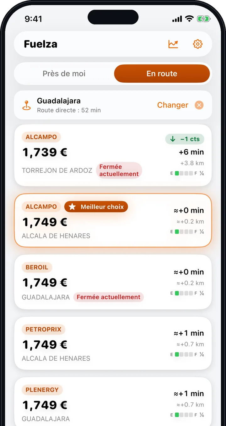 En route — Fais le plein en chemin sans quitter ton itinéraire